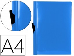 Carpeta dossier pinza lateral Liderpapel A4 polipropileno azul translúcido 60 hojas